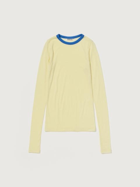 AURALEE FLUFFY CASHMERE NYLON JERSEY RINGER L/S TEE