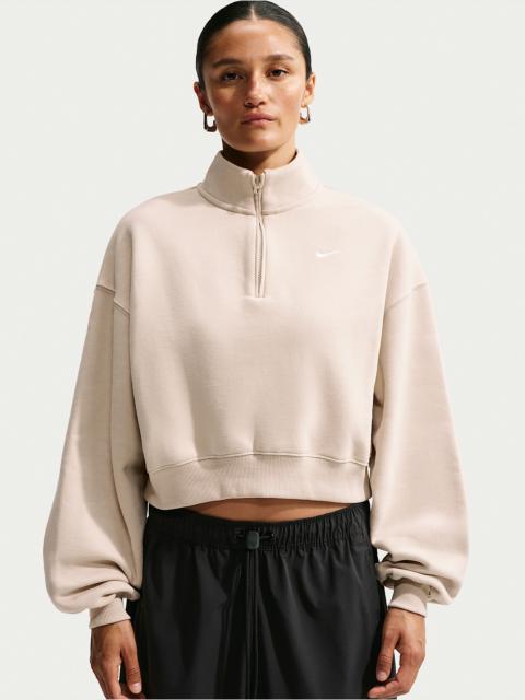 Nike Nike Studio Fleece Medium Weight Women's Oversized 1/4-Zip Cropped Top