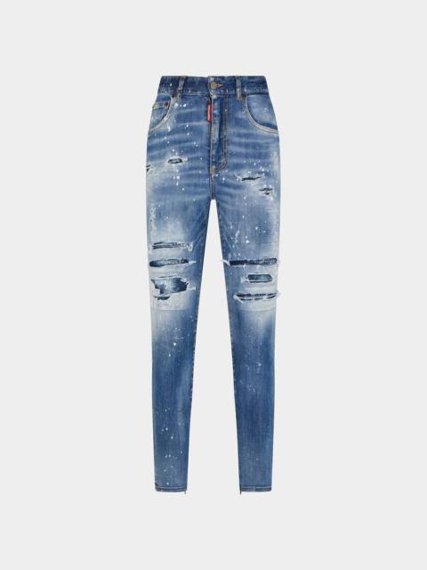 DSQUARED2 LIGHT MIAMI WASH HIGH WAIST TWIGGY JEAN