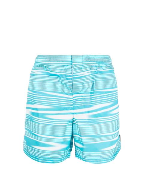 artist stripe-print swim shorts