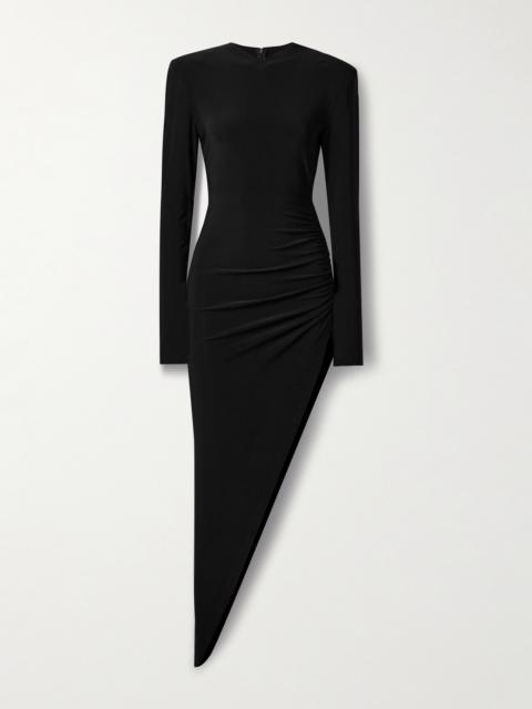 NORMA KAMALI Asymmetric Ruched Stretch-jersey Dress