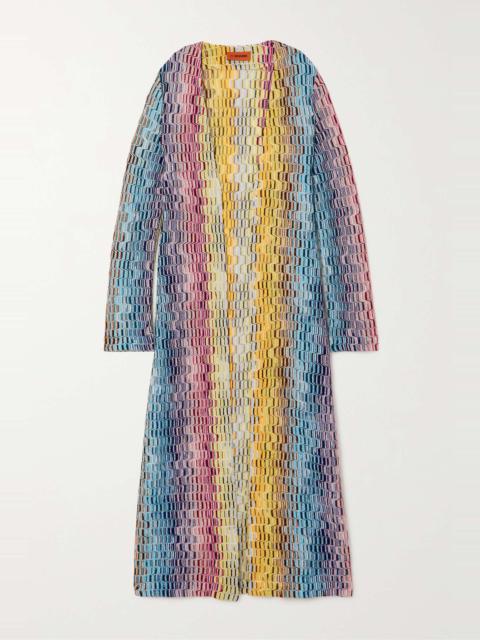 Missoni Striped metallic crochet-knit cardigan