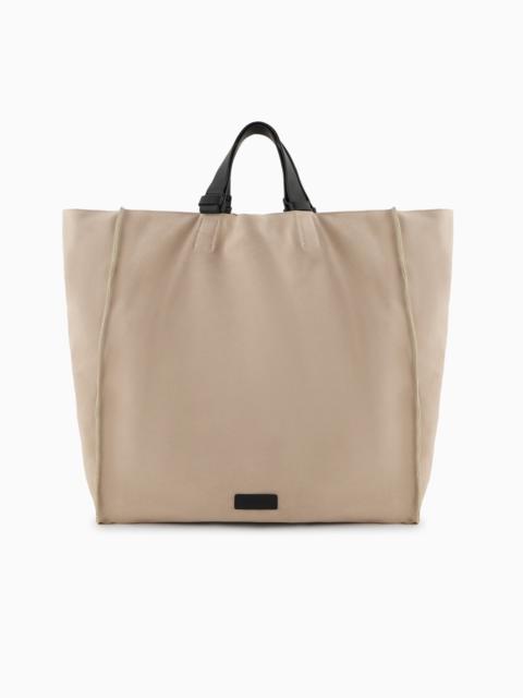 GIORGIO ARMANI SUEDE AND LEATHER SHOPPER