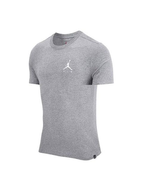 Jordan Air Jordan Jumpman Logo Embroidered Knit Sports Short Sleeve Gray DA6800-091