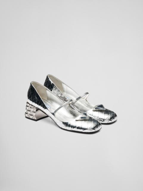 Prada Metallic leather pumps