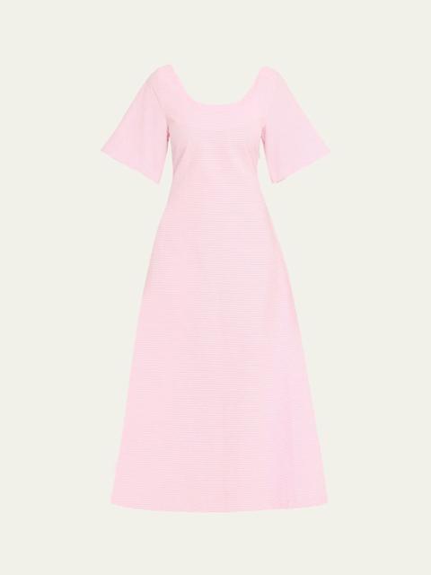 BERNADETTE Striped Flowy Scoop-Neck Dress