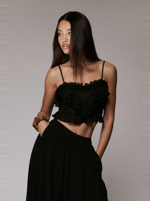BARDOT Alira Frill Detail Crop Top In Black