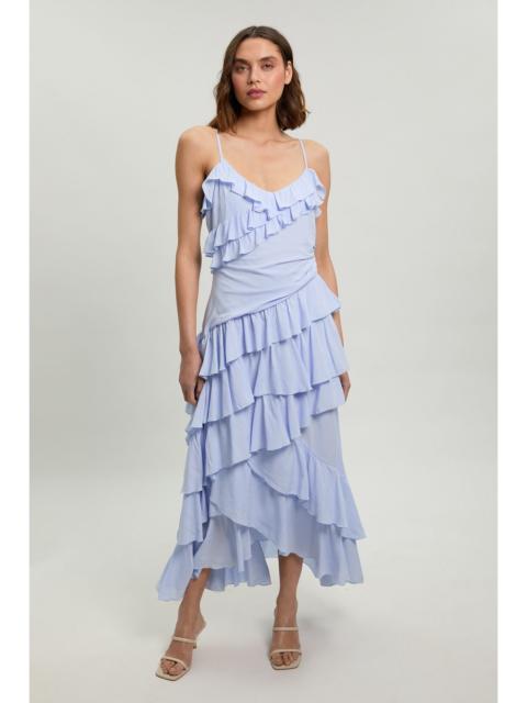 KAREN MILLEN Frill Detail Viscose Maxi Dress