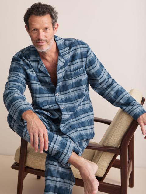 Derek Rose Kelburn Brushed Cotton Pajamas Blue Check