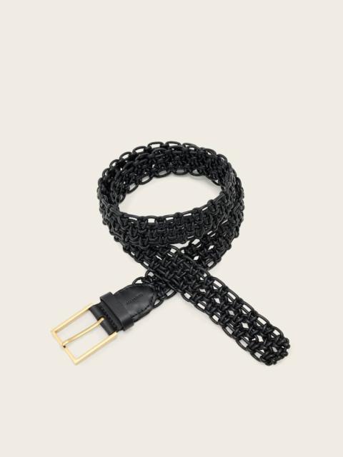 ALLSAINTS ILA LEATHER WOVEN BELT