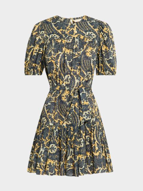 ULLA JOHNSON Rosalie Short Sleeve Mini Dress