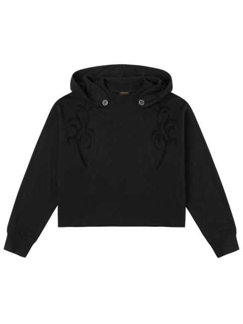 EVISU Reversed Fabric Patched Sweatshirt