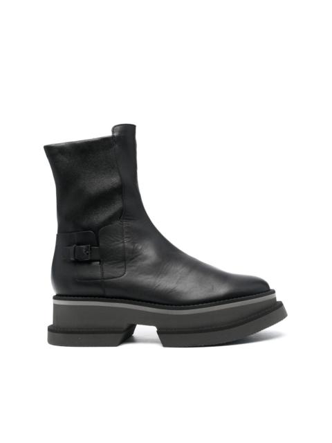 CLERGERIE platform sole leather ankle boots