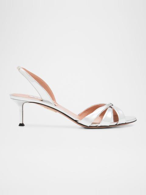 AQUAZZURA 50mm Tati Shiny Specchio Halter Sandals