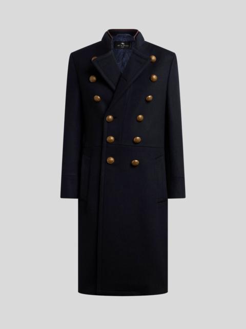 Etro DOUBLE-BREASTED WOOL-BLEND CLOTH COAT