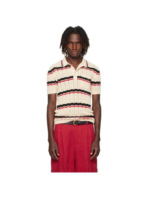 Valentino Beige Striped Polo