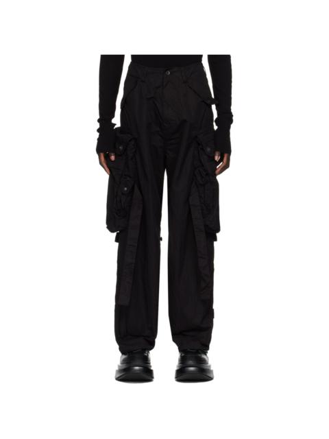 Black Gas Mask Cargo Pants