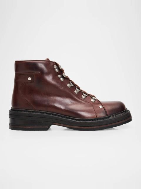 Miu Miu 40mm Lace-Up Leather Combat Boots