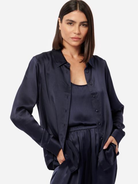 CAMI NYC CROSBY SILK BLOUSE NAVY