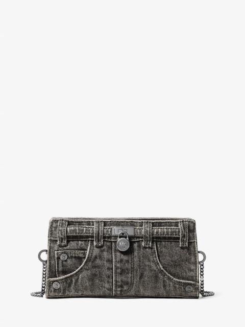 MICHAEL KORS Hamilton Moderne Extra-Small Washed Denim Convertible Crossbody Bag