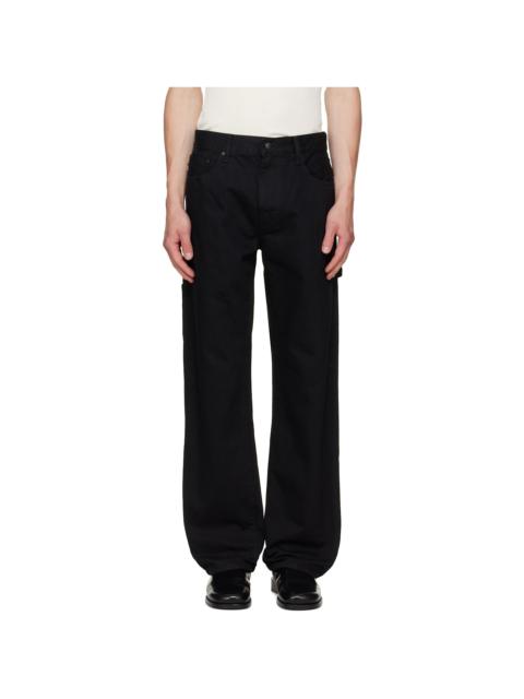vowels Black Overdyed Painter Jeans