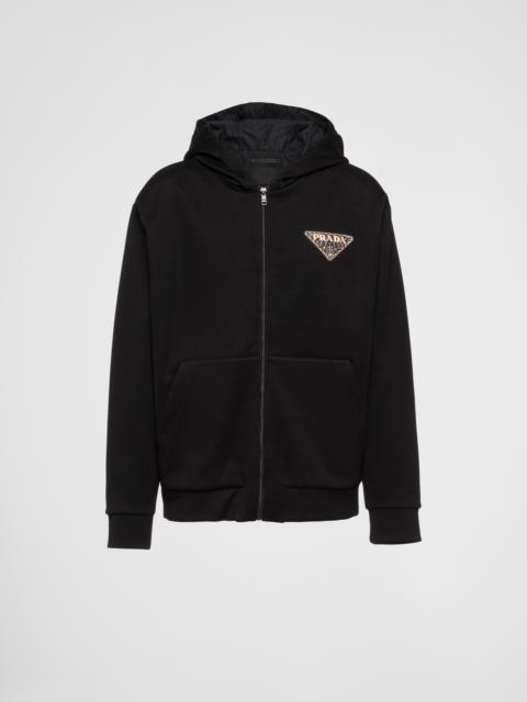 Technical fabric and Re-Nylon hoodie