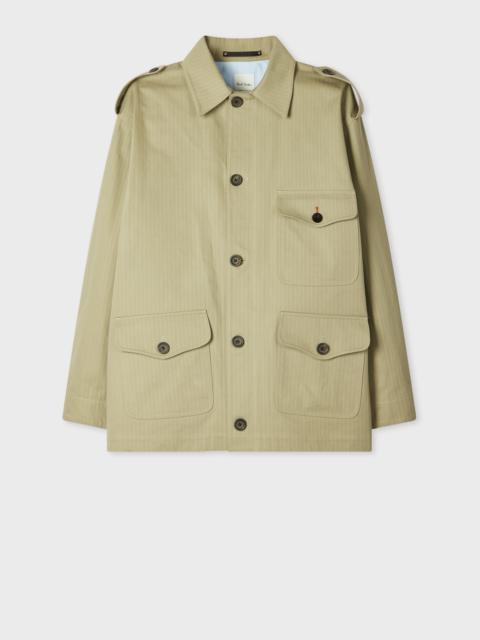 Paul Smith Stone Cotton Herringbone Field Jacket