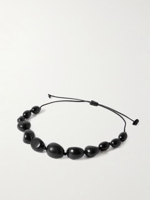 HUNTING SEASON The Statement tagua and leather necklace Black