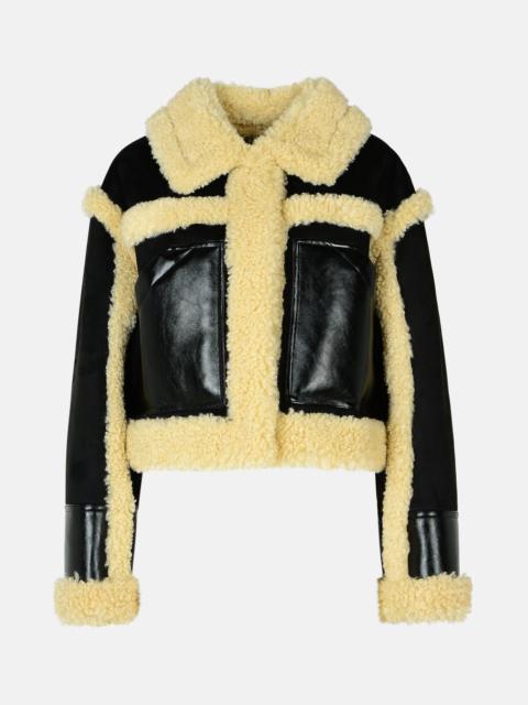 'EDITH' ECO SHEEPSKIN IN BLACK POLYESTER BLEND