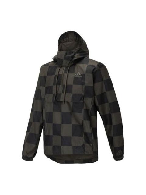 adidas adidas M Wv Jkt Plaid Casual Stay Warm hooded track Jacket Black HU0411