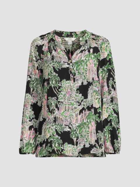 Lilly Pulitzer Women's Elsa Silk Blouse - Onyx Anniversary Toile