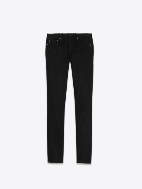 SAINT LAURENT skinny-fit jeans in used black denim