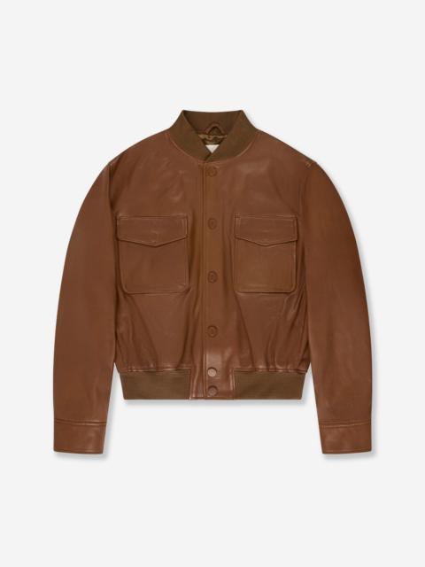 SLOWEAR Regular fit nappa leather bomber jacket