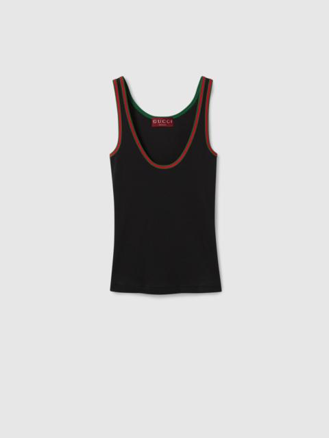 GUCCI Cotton rib tank top with Web