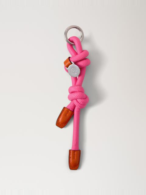 Mulberry Rope Keyring Dark Pink & Coral Orange Mixed Material