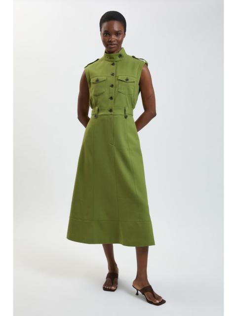 KAREN MILLEN Petite Herringbone Texture Utility Dress