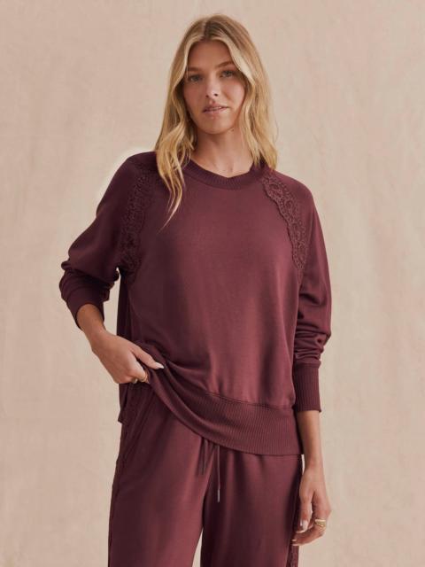 Splendid Supersoft Lace Trim Crewneck