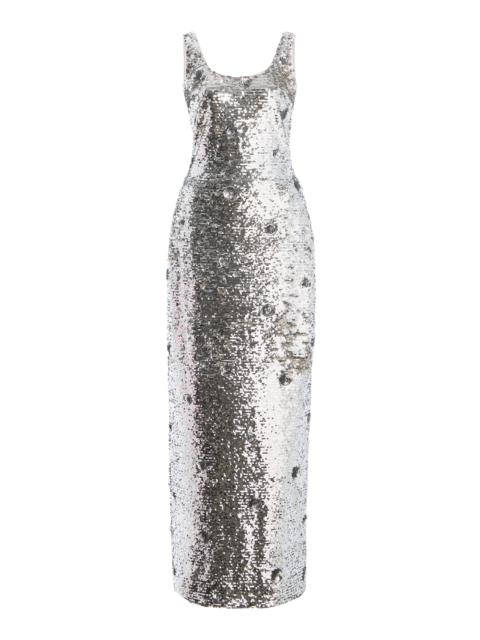 SIMKHAI Tindra Sequined Gown silver