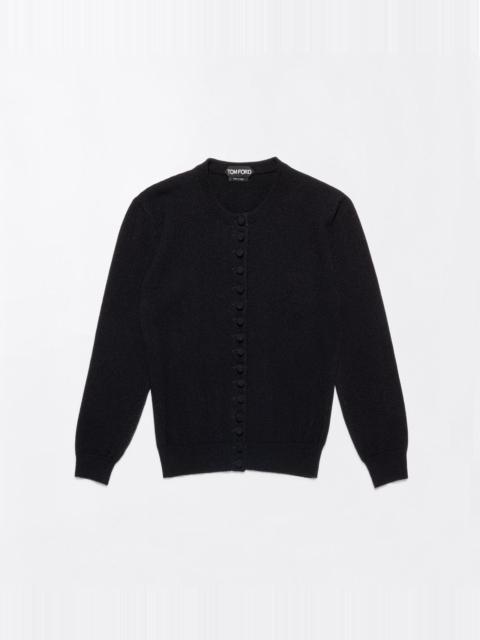 TOM FORD VINTAGE WASHED CASHMERE CREWNECK CARDIGAN