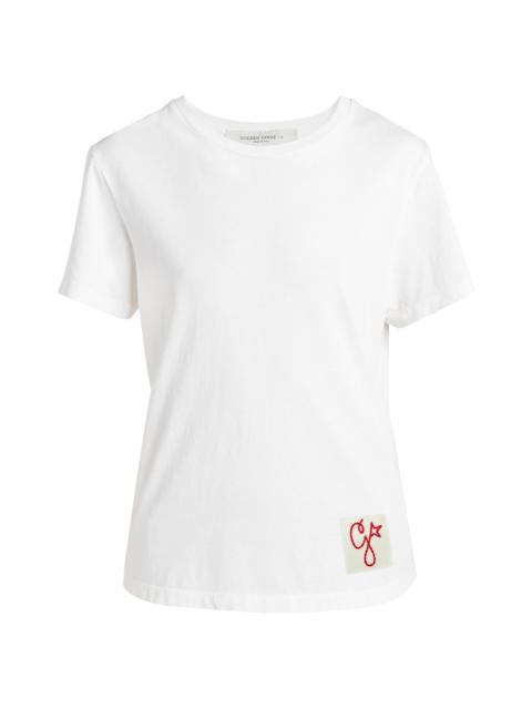Golden Goose Women's Golden Distressed Cotton T-Shirt - White