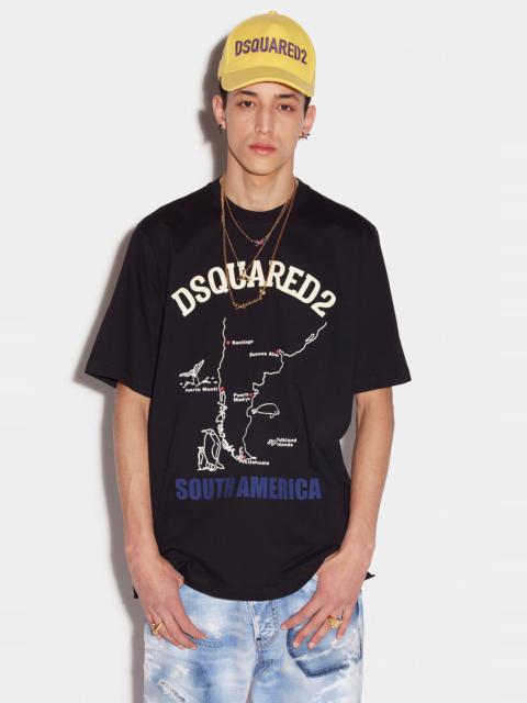 DSQUARED2 SOUTH AMERICA SLOUCH T-SHIRT