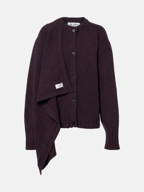 THE ATTICO Draped wool and cashmere cardigan