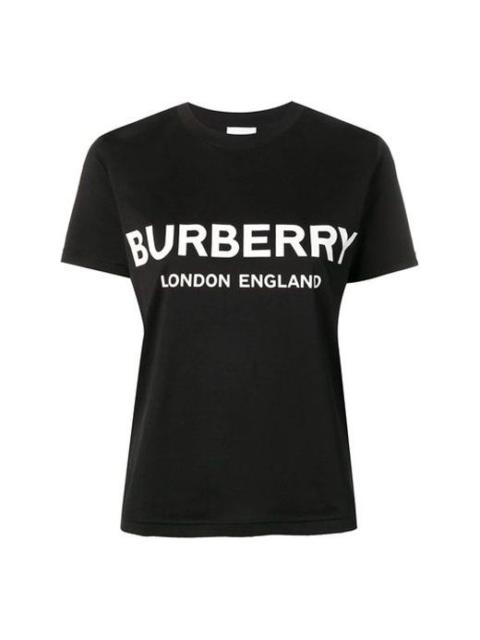 Burberry Alphabet Logo Printing Cotton Round Neck Short Sleeve Black 8011651