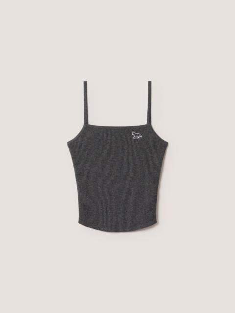Maison Kitsuné BABY FOX FINE RIB CROPPED TOP