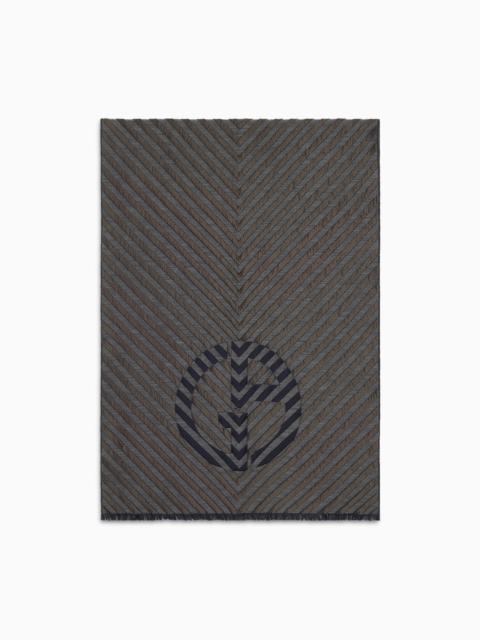 GIORGIO ARMANI Jacquard virgin wool and silk stole