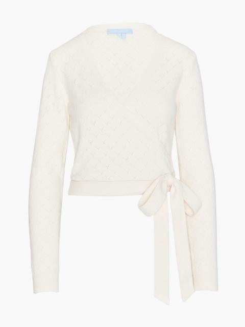 Hill House Home The Deirdre Wrap Sweater - Ivory Pointelle