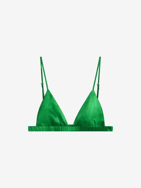 The Frankie Shop Nina Silk Bralette - Kelly Green