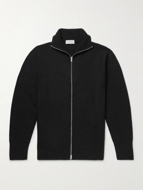 JOHN SMEDLEY Mallam Ribbed Recycled-Cashmere and Merino Wool-Blend Zip-Up Cardigan