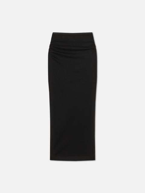 Nanushka Ruched Mesh-Jersey Midi Skirt