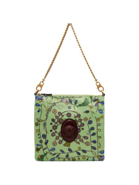 VERSACE Green Cabine Printed Duchesse Bag